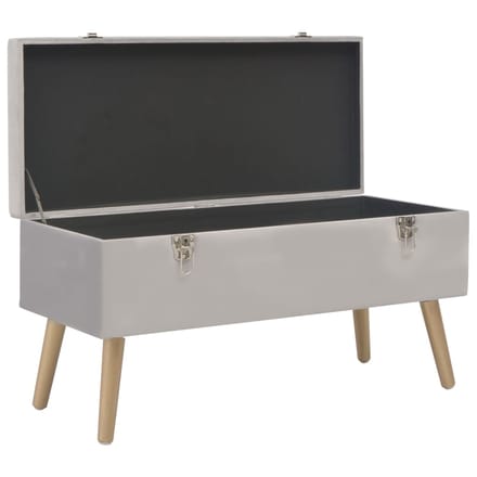 vidaXL - Bankje - met - opbergvak - 80 - cm - fluweel - grijs