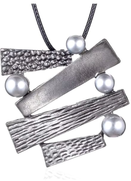 Ketting -grijs -synthetische parel - Charme Bijoux