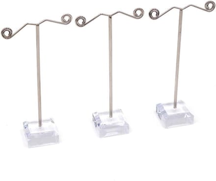 Set van 3 Acryl Displaystands voor Kleine Items, T-Stijl Presentatie, Thuisopslag en Winkelinrichting