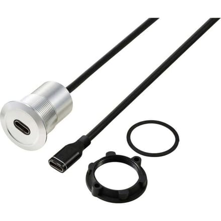 TRU COMPONENTS TC-13376300 USB-C (3.1) bus/bus 1 m kabel zilver 1 stuk(s)