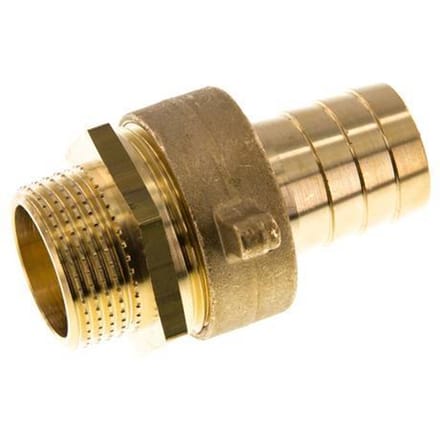 25 mm & G1'' Messing Slangpilaar BuitendraadConische Afdichting NBR Afdichting Vleugelmoer