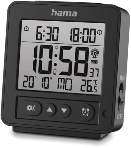 Hama wekker- Rhodos - Digitale - Radiogestuurd- Zwart
