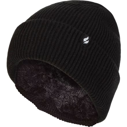 Heat Holders - Gevoerde geribbelde omzethoed voor dames - Zwart