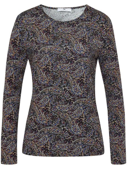 Shirt ronde hals Van Peter Hahn zwart