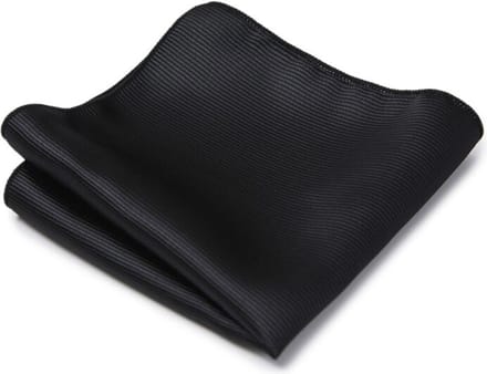 Pochet Zijde - Zwart - pochette - heren - streep