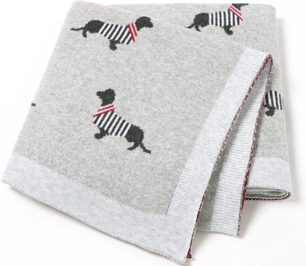 Teckel - Deken - Plaid - Hond - Inbakerdeken - Baby - 100x80cm - Grijs - plaid