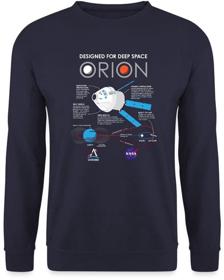 NASA Ontwerpkenmerken van het Orion-ruimtevaartuig Sweater Heren