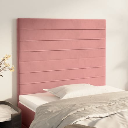 vidaXL - Hoofdbord - roze - 80x5x118/128 - cm - fluweel