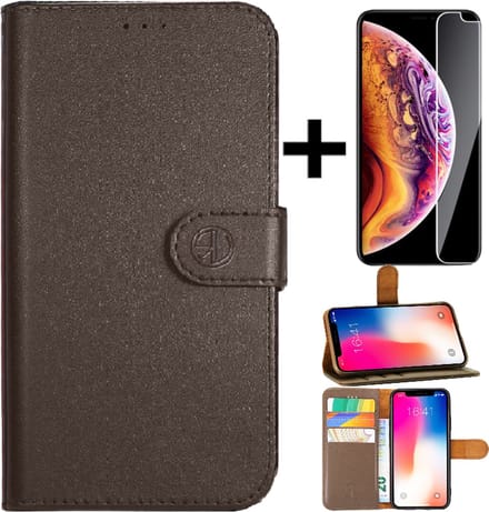 Samsung Galaxy A8 2018 super Rico Vitello Wallet Case Bruin + gratis Screenprotector