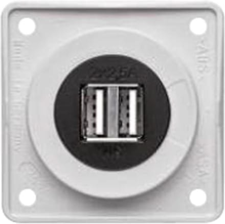 Berker Contactdoos 2x USB Lader 12V Inbouw Wit Hoogglans