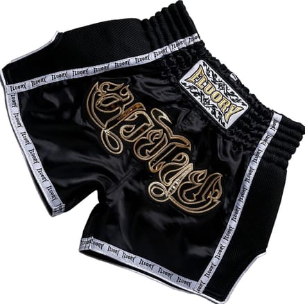 Fluory Muay Thai Short Kickboks Broek Zwart MTSF05 - M