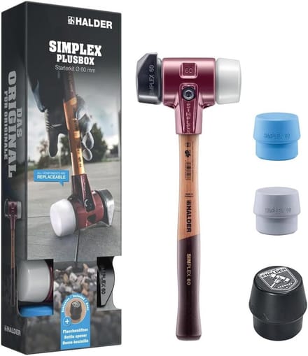 Plusbox starterkit - Zachte hamer D60 met rubberen samenstelling en multifunctionele inzetstukken
