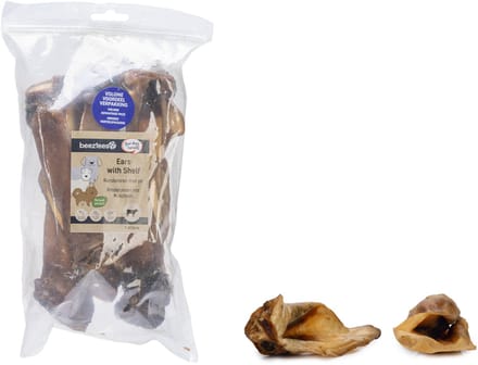 Beeztees Runderoren met pit - Natuurlijk - Hondensnacks - Voordeelverpakking - 7 stuks