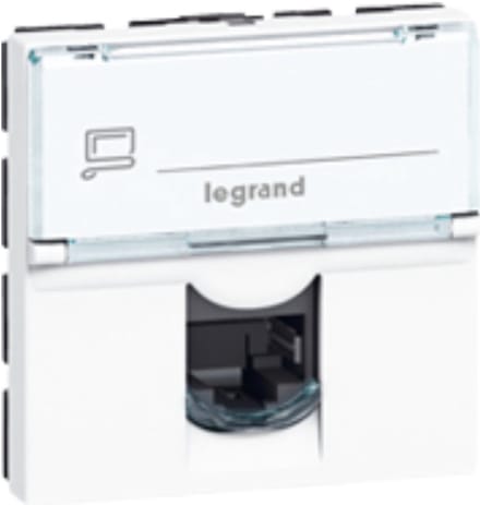 Legrand Mosaic connector cat.6A RJ45 2 modules - wit (076574) per 10 stuks