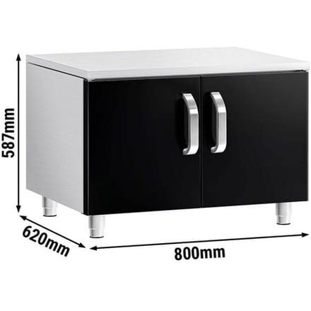 GGM Gastro RVS onderbouw - 800mm - 2 deuren - zwart zwart