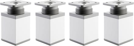 Set van 4 Verstelbare Meubelpoten Wit Vierkant Onderstel Hoogte 60 mm - Voor Kasten en Commode