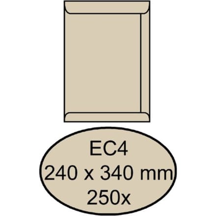 Envelop Quantore akte EC4 240x340mm cremekraft 250 stuks