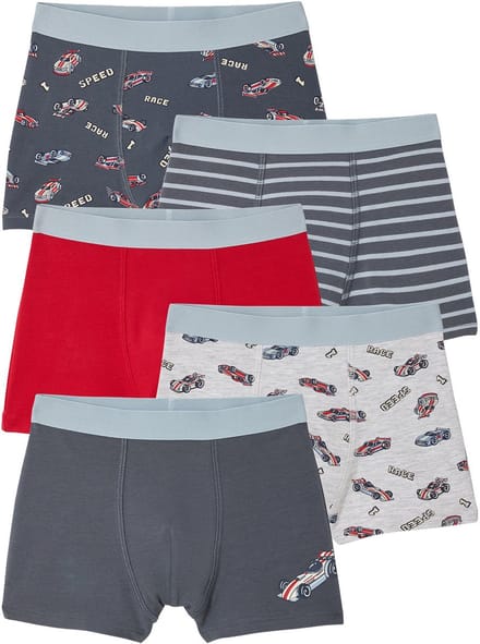 Vertbaudet Set van 5 boxershorts auto F1