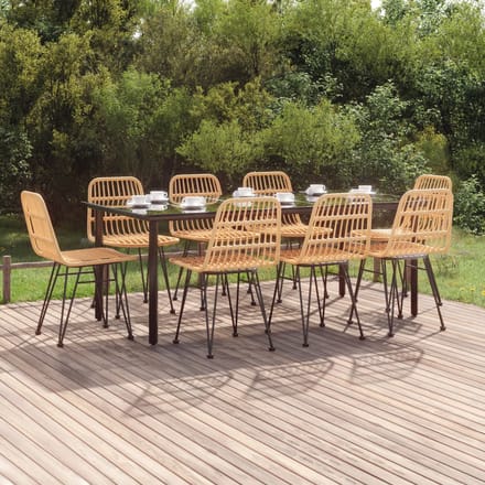vidaXL - 9-delige - Tuinset - poly - rattan