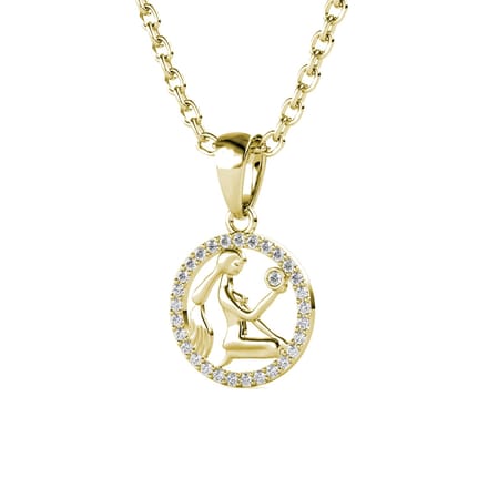 Maagd Zodiac Hangers - Goud en Kristal