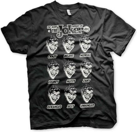 DC Comics Batman Unisex Tshirt -4XL- The Many Moods Of The Joker Zwart