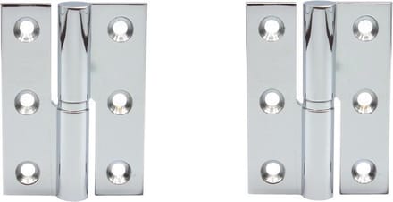 Paumelle - 70x50mm - Messing gepolijst chroom - Rechtsdraaiend - 2 stuks