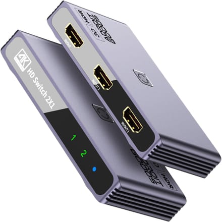 HDMI 4K Bidirectionele Switch – 1x2/2x1 Signaalschakelaar - premium beeldschakelaar met HDR, 3D-support, bidirectionele functie & audio-videosynchronisatie
