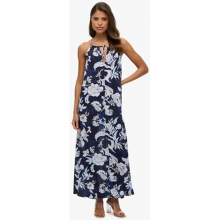 Superdry Beach Camimaxi-jurk Blue Grootte: 38
