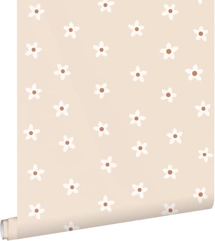 ESTAhome behang madeliefjes beige - 53 cm x 10.05 m - 131112