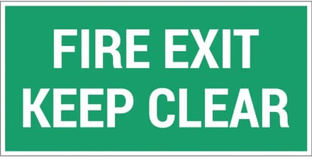 Fire exit keep clear bord | gecoat dibond materiaal | 40 x 20 cm