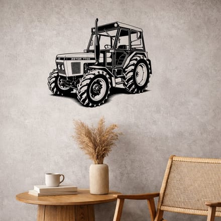 BR2Laser Zetor 7745 – Wanddecoratie – Lasergesneden Hout – Tractor kunst – 75 cm Breed