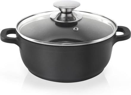 Kookpan Graniet met Glazen Deksel GRANDE 20 cm, 2,3 l - Kookpot - Soeppan
