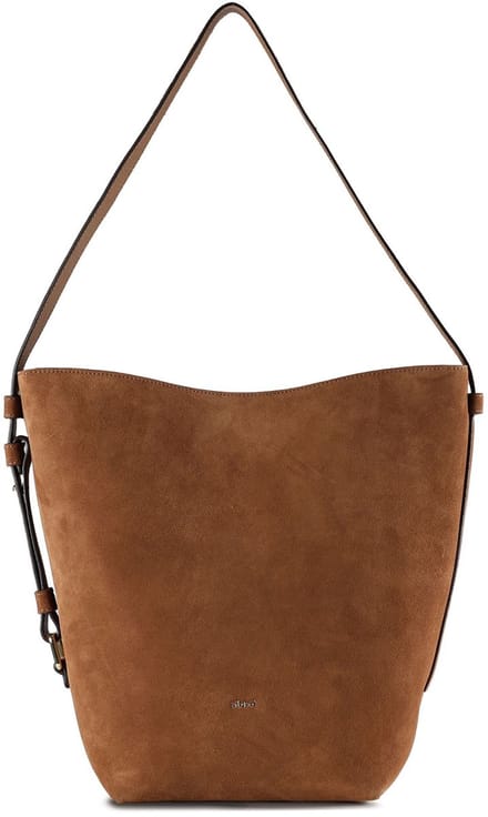 abro Leren schoudertas accessoiretas Leather Suede Tote Bag COSMO Camel bruine