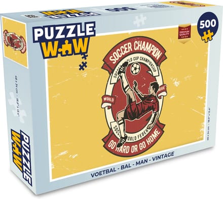 Puzzel Voetbal - Bal - Man - Vintage - Legpuzzel - Puzzel 500 stukjes