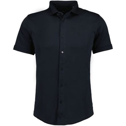Ragman Overhemd Soft Knit Easy Care Short Sleeve Solid Color Zwart / male