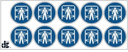 Decontaminatiedouche verplicht gebodssticker - M072 | 5 cm - 10 stuks per vel