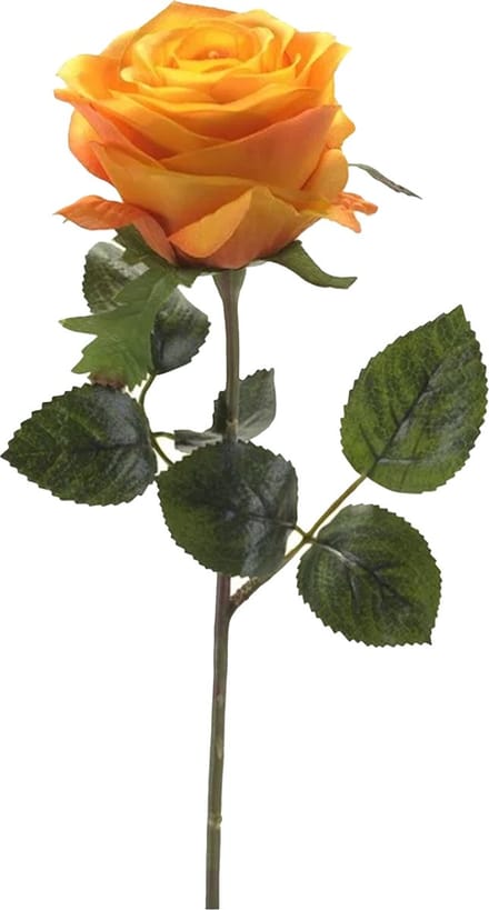 Emerald Kunstbloem roos Simone - geel/oranje - 45 cm - decoratie bloemen