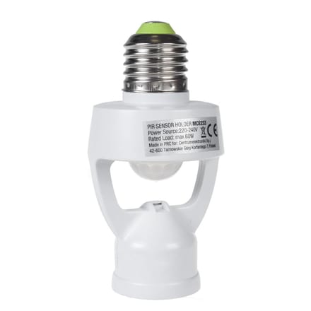 Lamphouder - E27 - Met Bewegingssensor en Schemeringssensor - 360° Detectiebereik