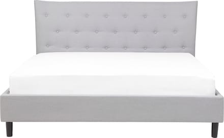 SAVERNE - Tweepersoonsbed - Lichtgrijs - 140 x 200 cm - Polyester