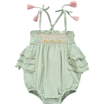 Louise Misha Rompers Emmaline Olive Größe: 6M | Strampler Outlet | Unisex | Grün