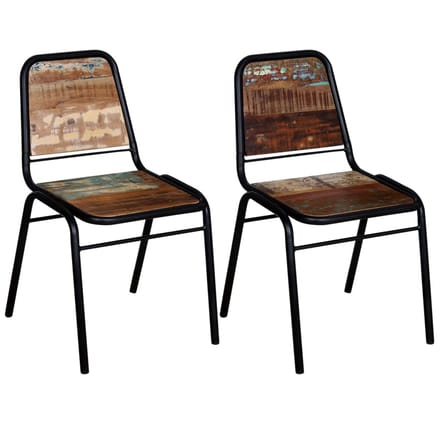 vidaXL - Eetkamerstoelen - 2 - st - massief - gerecycled - hout