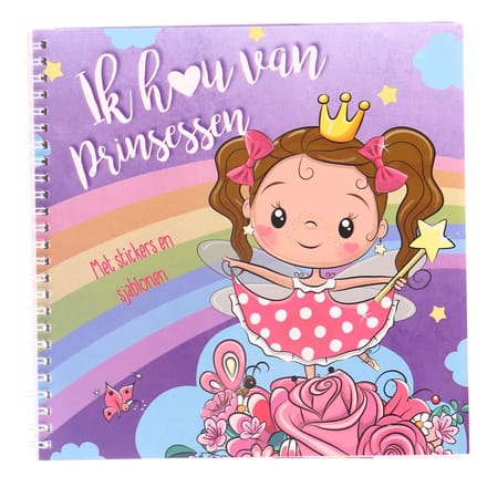Mondikaarten Sticker and Template Book I love Princesses