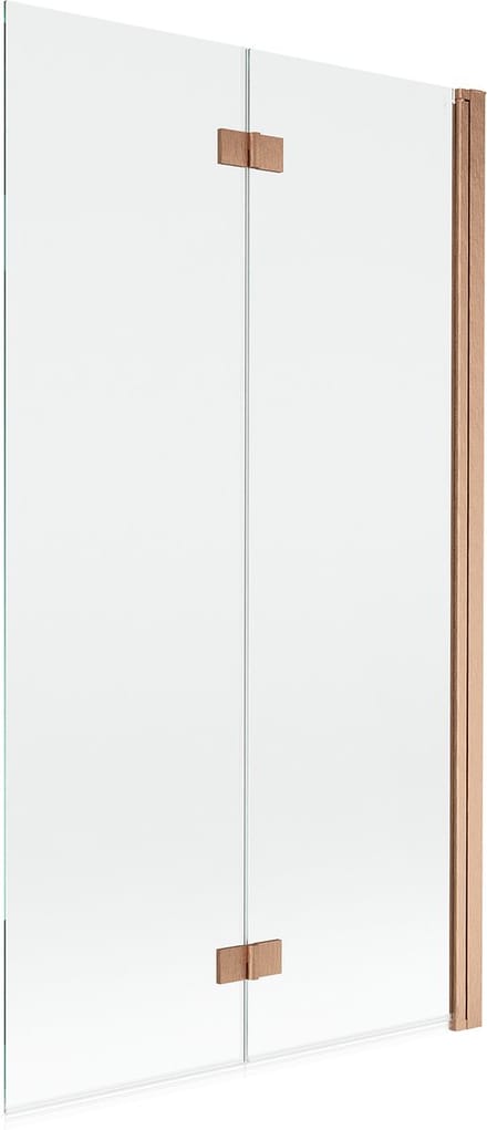 Mexen Mist douchewand 2-delig rechts 100 x 150 , transparant, geborsteld koper - 8A9-100-002-65-00-P