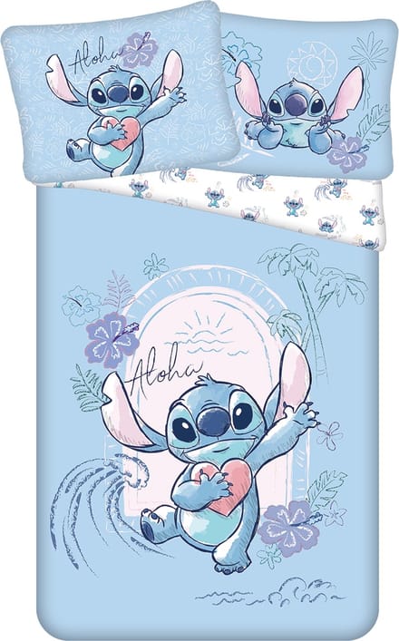 Disney Lilo & Stitch Dekbedovertrek, Wave - 140 x 200 + 70 x 90 cm - Katoen