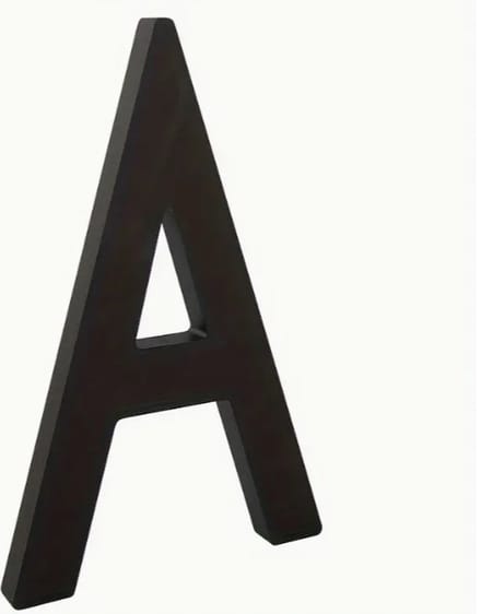Huisnummer letter A zwart - groot 15cm - huisnummer mat zwart