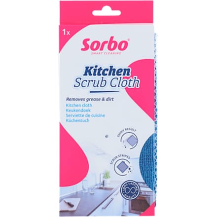 Sorbo Kitchen Scrub Cloth - Microvezeldoek Keuken - Krasvrije Schrobdoek - Wasbaar