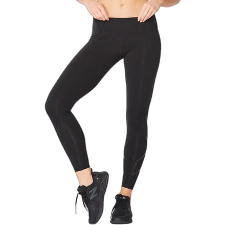 2XU Ignition Mid-Rise Comp Tights Dames - Sportbroeken - zwart/grijs - Vrouwen