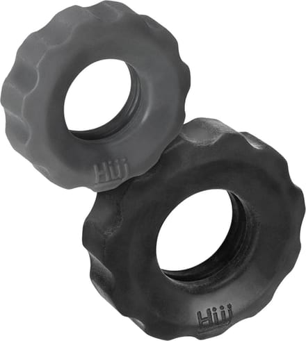 Hünkyjunk - Cog Ring - Set 2 Cockringen - Zwart/Grijs