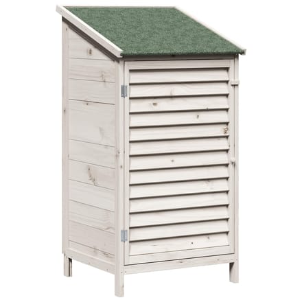 vidaXL - Tuin - Shed - Wit - 59,5 - x - 56 - x - 113,5 - cm - Massief - Vurenhout