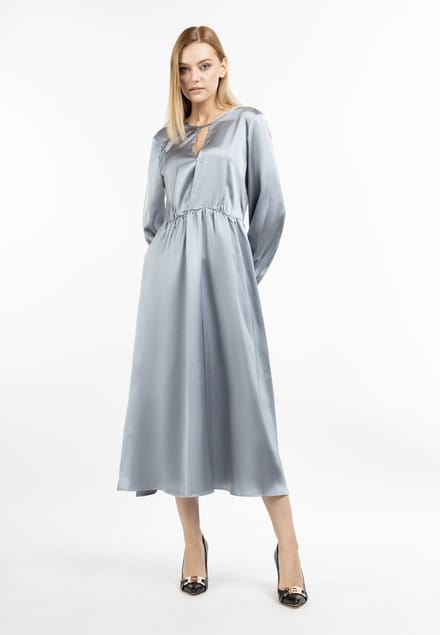 Dreimaster midi-jurk Dames Grijs-blauw